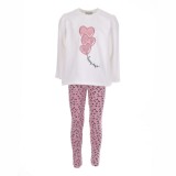 Παιδικό σετ ρούχα για κορίτσι Ebita λευκό-ροζ