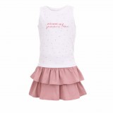 Παιδικό σετ με σορτσόφουστα για κορίτσια Sprint λευκό-ροζ