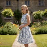 Παιδικό σετ με φούστα  για κορίτσια Restart λευκό- γαλάζιο print