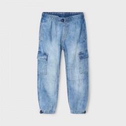 Παιδικό παντελόνι για αγόρια Mayoral denim cargo parachute τζιν