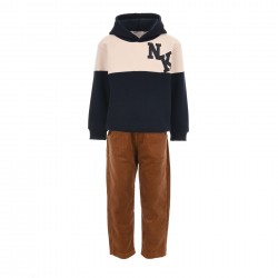 Παιδικό σετ με κοτλέ παντελόνι για αγόρια Nekidswear πάγου- μαρέν- κάμελ
