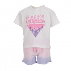 Σύνολο Nathkids λευκό-ροζ σόρτς tie dye