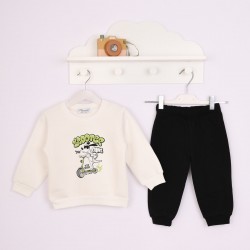 Βρεφικό σετ φόρμα για αγόρια Action Sportswear λευκό- μαύρο