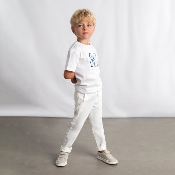 Παιδικό παντελόνι για αγόρι Mayoral κρεμ καπαρντινέ