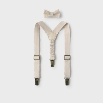 Τιράντες και παπιγιόν για αγόρια Mayoral εκρού