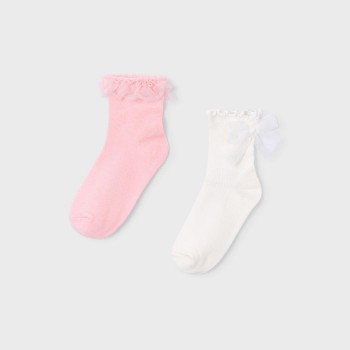 Παιδικές κάλτσες για κορίτσι Mayoral 2τμχ ροζ- λευκό