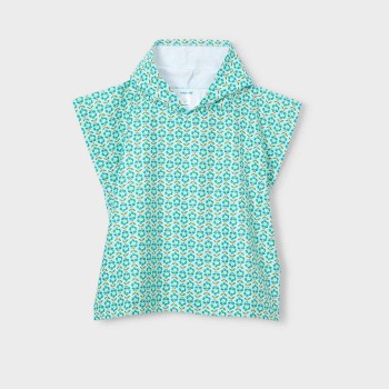 Παιδικό πόντσο θαλάσσης για κορίτσια Mayoral τιρκουάζ- φλοράλ