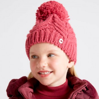 Παιδικό καπέλο για κορίτσια Mayoral μπορντώ πλεκτό