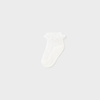 Βρεφικές κάλτσες αμπιγιέ για κορίτσια Mayoral εκρού