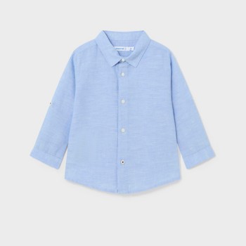 Βρεφικό πουκάμισο μακρυμάνικο λινό για αγόρια Mayoral σιέλ