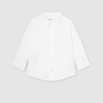 Βρεφικό πουκάμισο μακρυμάνικο λινό για αγόρια Mayoral λευκό