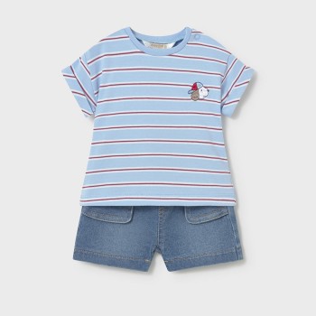 Βρεφικό σετ για αγόρια Mayoral σιέλ-τζιν