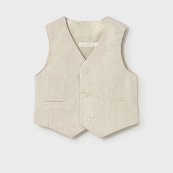 Γιλέκο λινό για αγόρια Mayoral εκρού