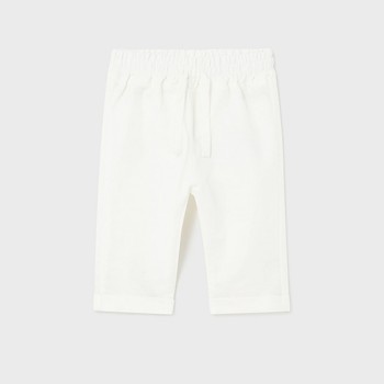 Βρεφικό παντελόνι για αγόρια Mayoral λινό λευκό