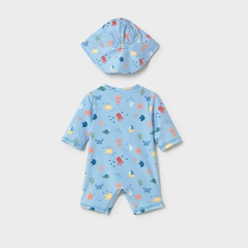 Βρεφικό σετ μαγιό κορμάκι για αγόρια Mayoral μπλε