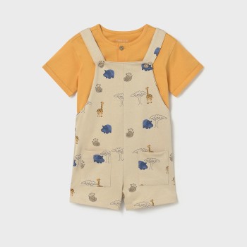 Βρεφικό σετ με σαλοπέτα για αγόρια Mayoral μπεζ- μουσταρδί