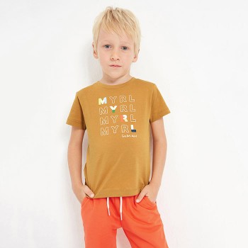 Παιδική μπλούζα για αγόρια Mayoral με στάμπα καμηλό