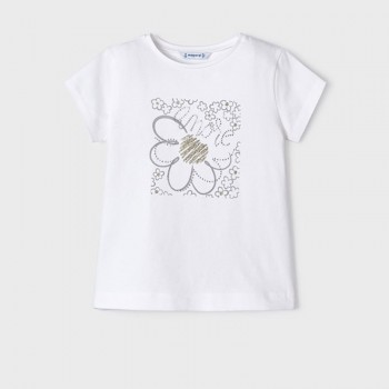 Παιδική μπλούζα για κορίτσια Mayoral με σταμπα λευκό