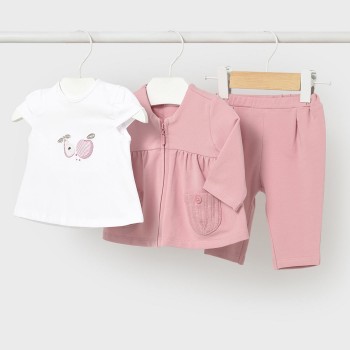 Βρεφικό σετ για κορίτσια Mayoral 3τμχ ροζ