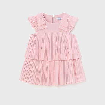 Βρεφικό φόρεμα  πλισέ για κορίτσια Mayoral ροζ