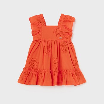 Βρεφικό φόρεμα για κορίτσια Mayoral κιπούρ πορτοκαλί