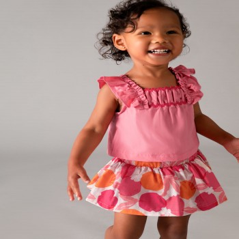 Βρεφικό σετ με φούστα για κορίτσια Mayoral φούξια - φλοράλ print