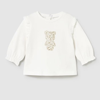 Παιδική μπλούζα μακρυμάνικη για κορίτσια Mayoral εκρού
