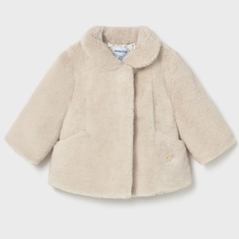 Βρεφικό παλτό γούνα για κορίτσια Mayoral μπεζ