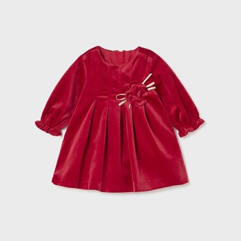 Βρεφικό φόρεμα για κορίτσια Mayoral κόκκινο βελουτέ