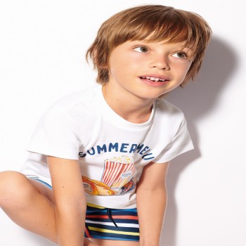 Παιδική μπλούζα για αγόρια Mayoral λευκό
