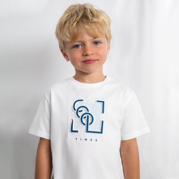 Παιδική μπλούζα για αγόρια Mayoral ανάγλυφη λευκό