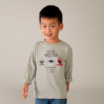 Παιδική μπλούζα για αγόρια Mayoral ρομπότ μπεζ