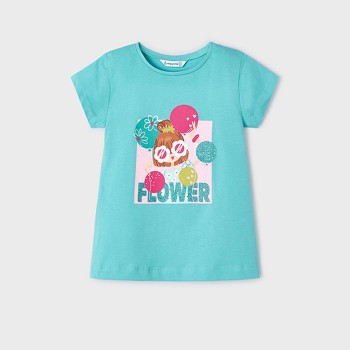 Παιδική μπλούζα για κορίτσια Mayoral με στάμπα τιρκουάζ