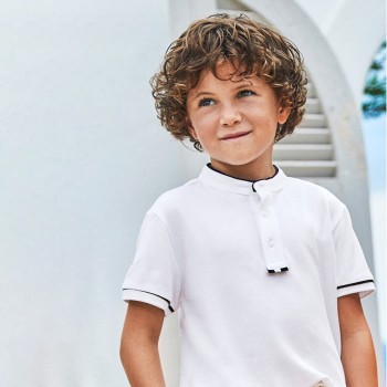 Παιδική μπλούζα πόλο για αγόρια Mayoral μάο λευκό