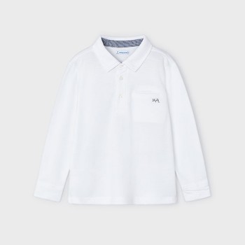 Παιδική μπλούζα μακρυμάνικη πόλο Mayoral λευκό