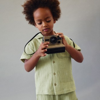 Παιδικό πουκάμισο για αγόρια Mayoral γκοφρέ λαδί