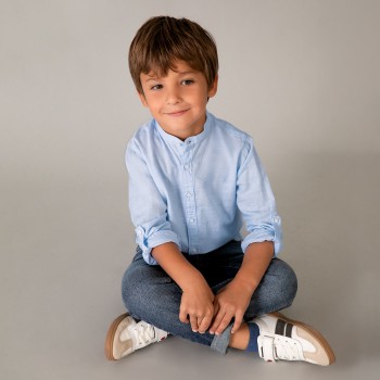 Παιδικό πουκάμισο λινό για αγόρια Mayoral μάο σιέλ