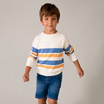 Παιδική βερμούδα για αγόρια Mayoral soft denim 5τσεπη τζιν- μπλε