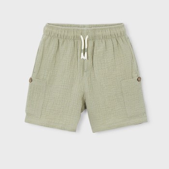 Παιδική βερμούδα γκοφρέ για αγόρια Mayoral χακί