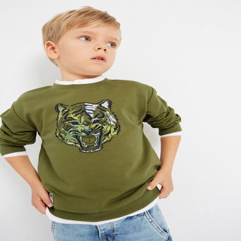 Παιδική μπλούζα φούτερ για αγόρια Mayoral λαδί