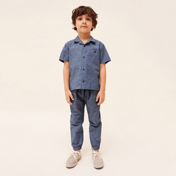 Παιδικό παντελόνι για αγόρια Mayoral jogger λινό μπλέ