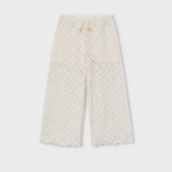 Παιδικό παντελόνι Mayoral για κορίτσια μακρύ διάτρητο μπεζ