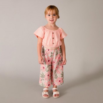 Παιδικό σετ με παντελόνα για κορίτσια Mayoral σομόν- φλοράλ