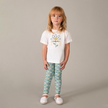 Παιδικό σετ με κολάν για κορίτσια Mayoral λευκό- βεραμάν