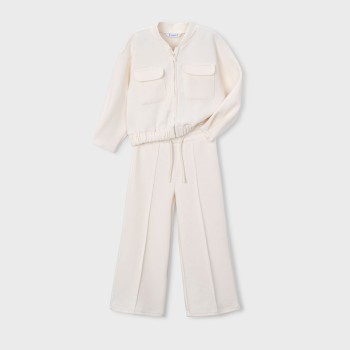 Παιδική φόρμα πικέ για κορίτσια Mayoral μπεζ