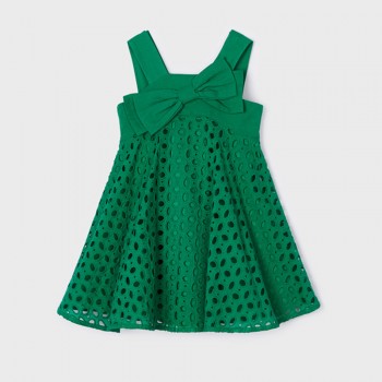 Παιδικό φόρεμα για κορίτσια Mayoral με φιόγκο πράσινο