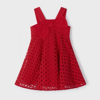 Παιδικό φόρεμα για κορίτσια Mayoral με φιόγκο κόκκινο