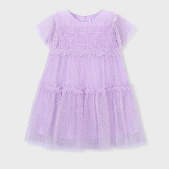 Παιδικό φόρεμα τούλι πουά για κορίτσια Mayoral λιλά