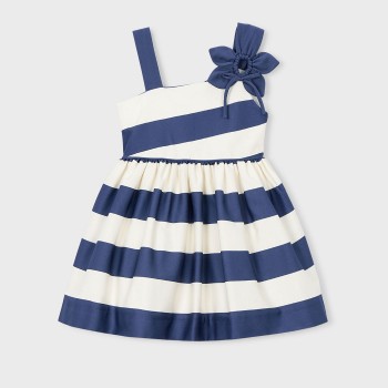 Παιδικό φόρεμα για κορίτσια Mayora λευκό- μπλε ριγέ