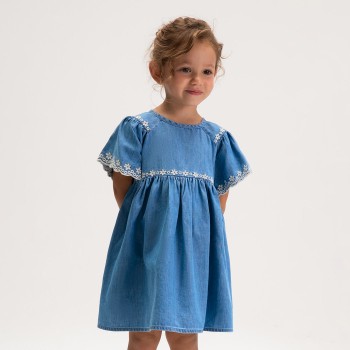 Παιδικό φόρεμα για κορίτσια Mayoral κεντητό τζιν μπλε